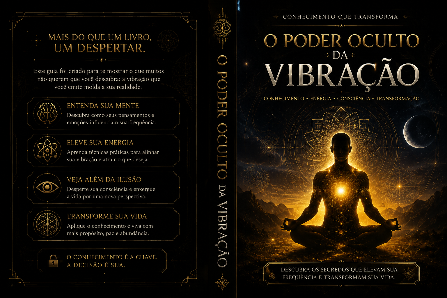 Capa e contracapa do livro digital O Poder Oculto da Vibração